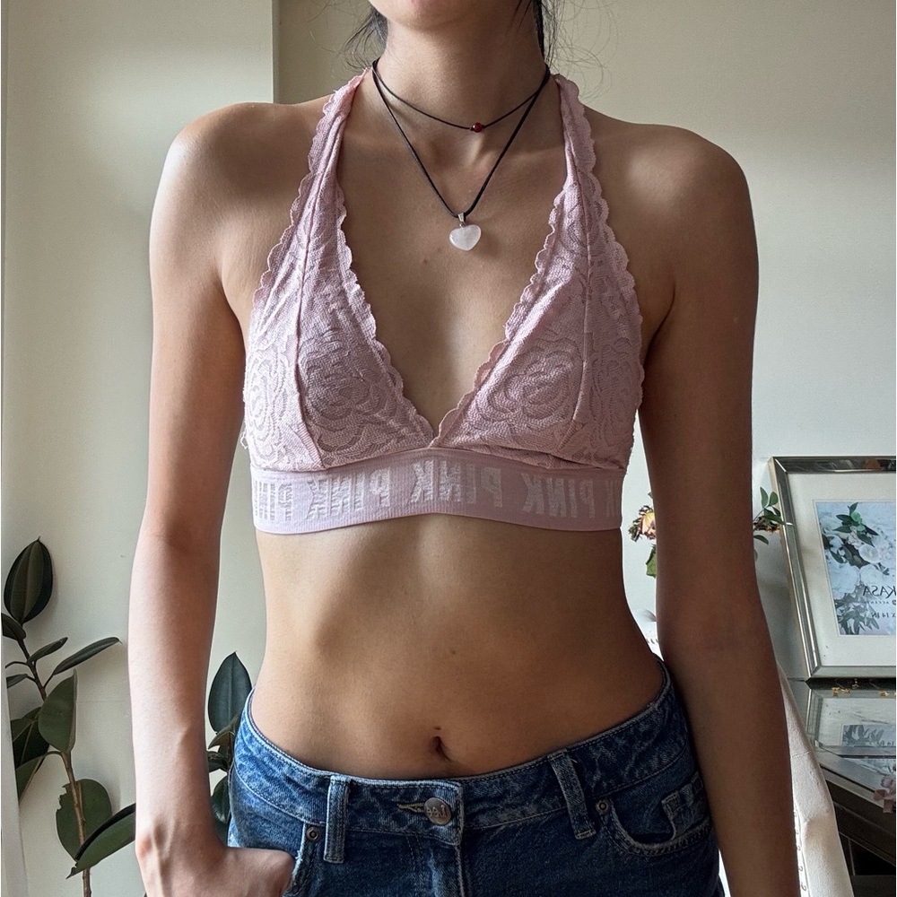 PINK Victoria's Secret Light Pink Lace Bralette